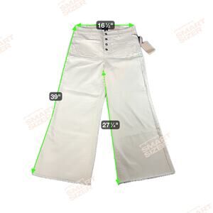 NWT NYDJ Button Fly Flare Cream Jeans - Women's 12